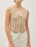 Stripe Cotton Slub Vest