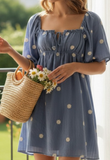 Denim Daisy Flutter Dress