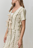 Garden Party Embroidered Tie Top