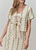 Garden Party Embroidered Tie Top