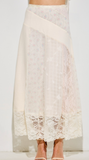 Floral + Lace Midi Skirt