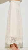 Floral + Lace Midi Skirt