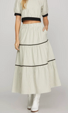 Linen Stripe Maxi Skirt