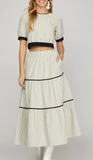 Linen Stripe Crop Blouse
