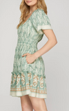 Summer Sage Ruffle Dress