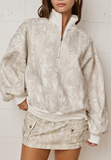Comfy Camo Zip Up Pullover