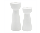 White Porcelain Taper Holders