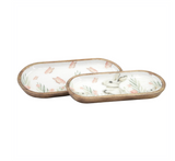 Bunny & Flower Enamel Oval Trays