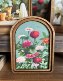 6x8 Vintage Zinnias