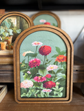 8.5x11 Vintage Zinnias