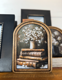 6x8 Books + Flowers Framed Art