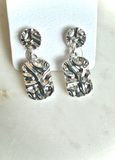 Silver Hammered Drop Earring