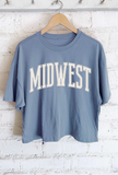 Midwest Puff Graphic Long Crop - Indigo