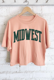 Midwest Puff Graphic Long Crop - Peach