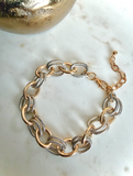 Two Tone Double Link Bracelet