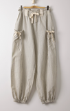 Bow + Stripe Woven Pant