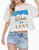 Wake & Lake Vintage Crop Tee