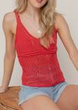 Crochet V-neck Sweater Tank
