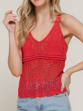 Crochet V-neck Sweater Tank