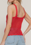 Crochet V-neck Sweater Tank