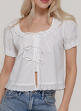 Eyelet Trim Blouse