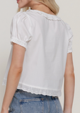 Eyelet Trim Blouse
