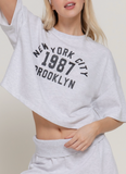 Short Sleeve Print Sweatshirt