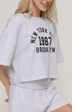 Short Sleeve Print Sweatshirt