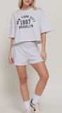 Short Sleeve Print Sweatshirt