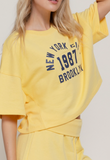 Short Sleeve Print Sweatshirt