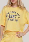 Short Sleeve Print Sweatshirt