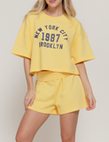 Short Sleeve Print Sweatshirt