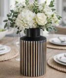 Wood Ribbed Vase