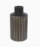 Wood Ribbed Vase