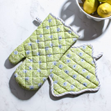 Lime Poppy Potholder Set