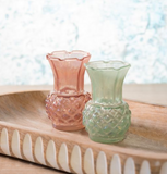 *inner* 2 Asst Aqua & Rose Mini Vases