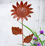30" Rustic Sunflower Garden Stake