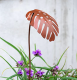 28" Rustic Monstera Leaf Garden Stake
