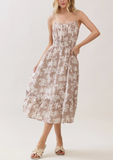 Floral Smocked Waist Tiered Maxi