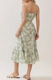 Floral Smocked Waist Tiered Maxi
