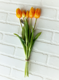 16" Real Touch Dutch Tulip Bouquet - Orange