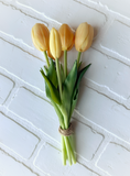 10" Real Touch Tulip Bouquet - Butter Yellow