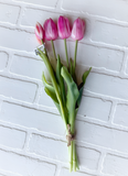 16" Real Touch Dutch Tulip Bouquet - Fuchsia