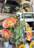 10" Poly Poppy Bush - Orange