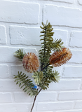 26" Banksia Spray - Brown
