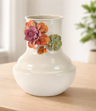 3D Garden Iron Vase - Ivory