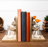 Resin Rabbit Bookends + Vase (Set)