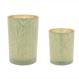 Leafy Greens Glass Candle Holder