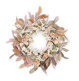 24" Mixed Foliage + Blossom Wreath