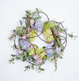 22" Cloth Hydrangea Wreath